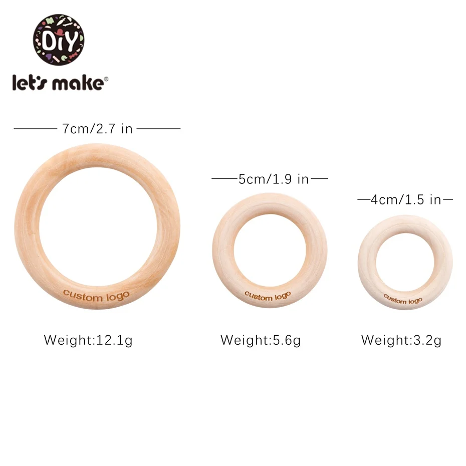 Let'S Make Baby Teether 50 шт бук Bpa бесплатно Деревянный Прорезыватель для зубов детский