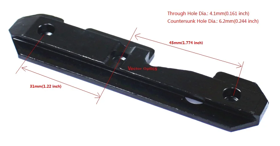 Векторная оптика АК Сторона ласточкин хвост Монтажная пластина рельс