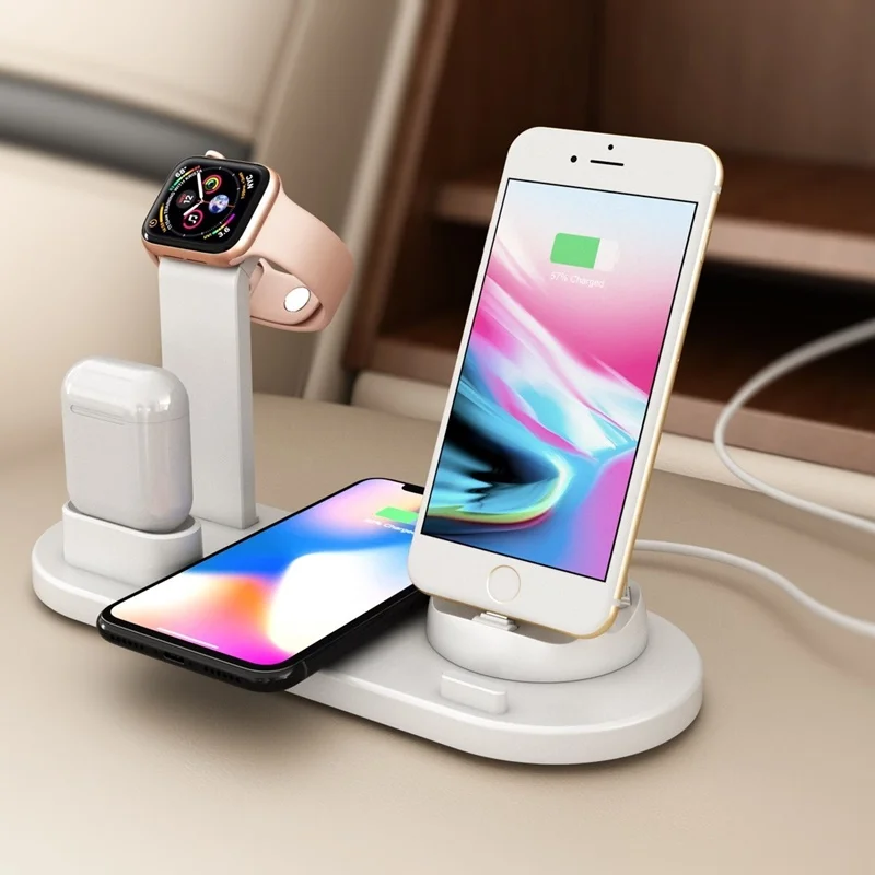 Tongdaytech 10 Вт Qi Беспроводное зарядное устройство док-станция для Iphone XS X 8 Plus 11 7 в 1 быстрое зарядное устройство для телефона для Apple Airpods Watch 5 4 3 2 1