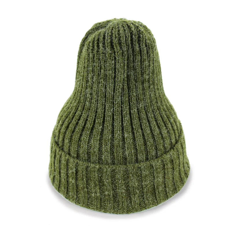 dark green Зимние шапки, одноцветные женские шапки унисекс, простые теплые мягкие женские шапки в полоску, вязаные шапки Touca Gorro для мужчин и женщин - Цвет: dark green