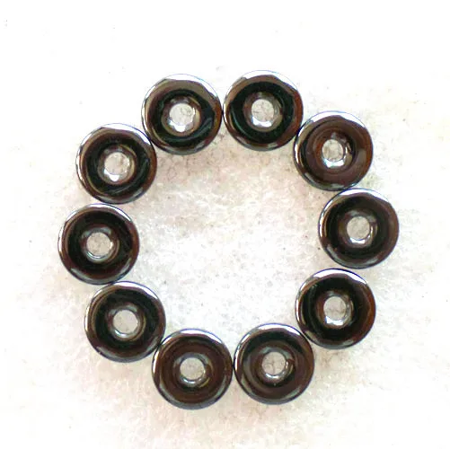 (10 шт./лот) оптовая продажа натуральный гематит подвеска в виде пончика бусина 10x3