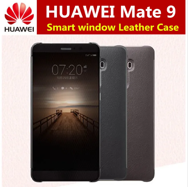 Для huawei mate 9 чехол Официальный Интеллектуальный Smart View Vindow из искусственной кожи