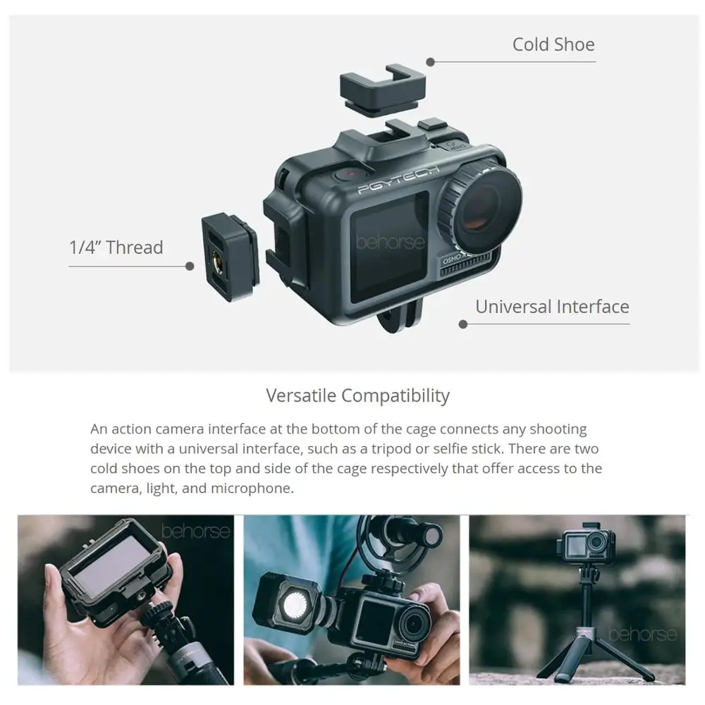 PGYTECH OSMO экшн-камера защитный чехол для DJI Osmo ACTION Frame корпус оболочка Крышка Спортивная камера аксессуары