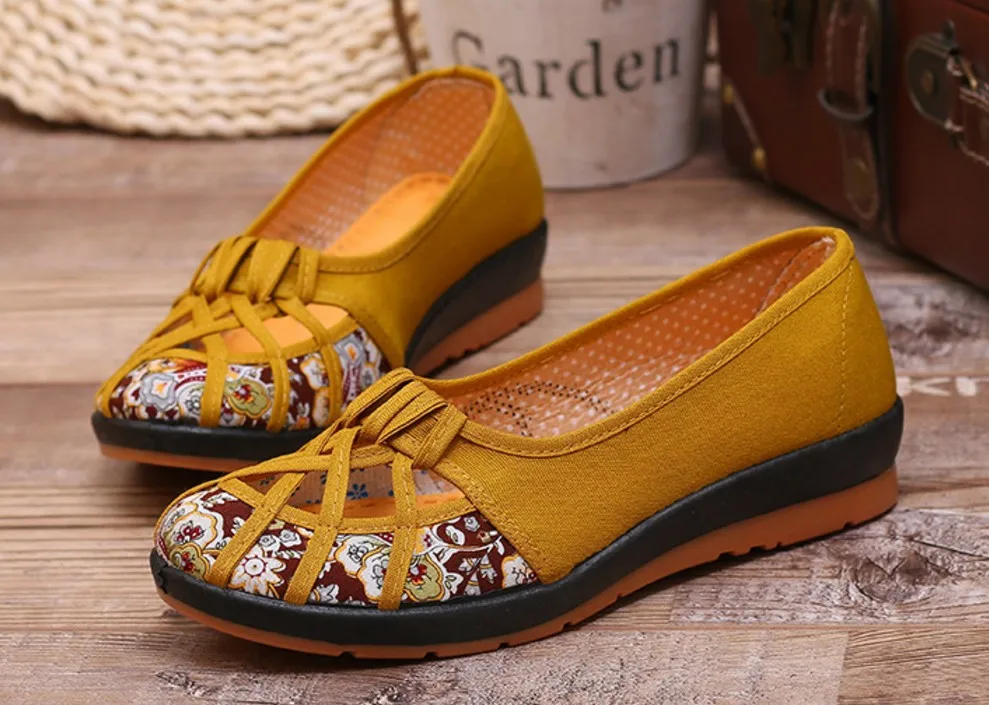 2020 Plus Size 35-40 Summer New Brand Women Flats Shoes Canvas Hollow out breathable Loafers Espadrilles | Обувь
