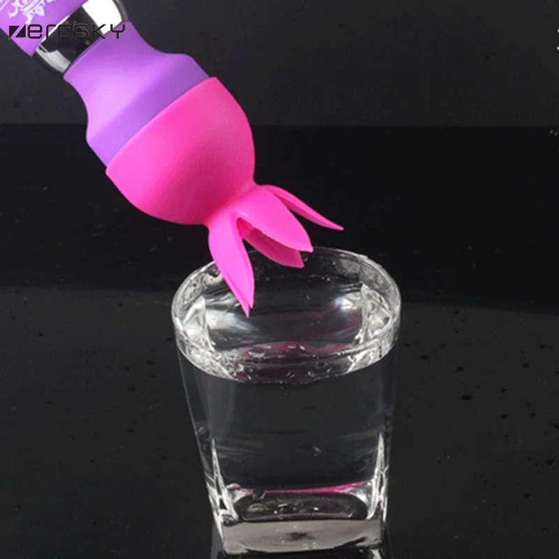 Zerosky Silicone Vibrator Magic Wand Attachment Head Covers AV Accessories G Spot Vibrators Massager Cap Sex Toys |
