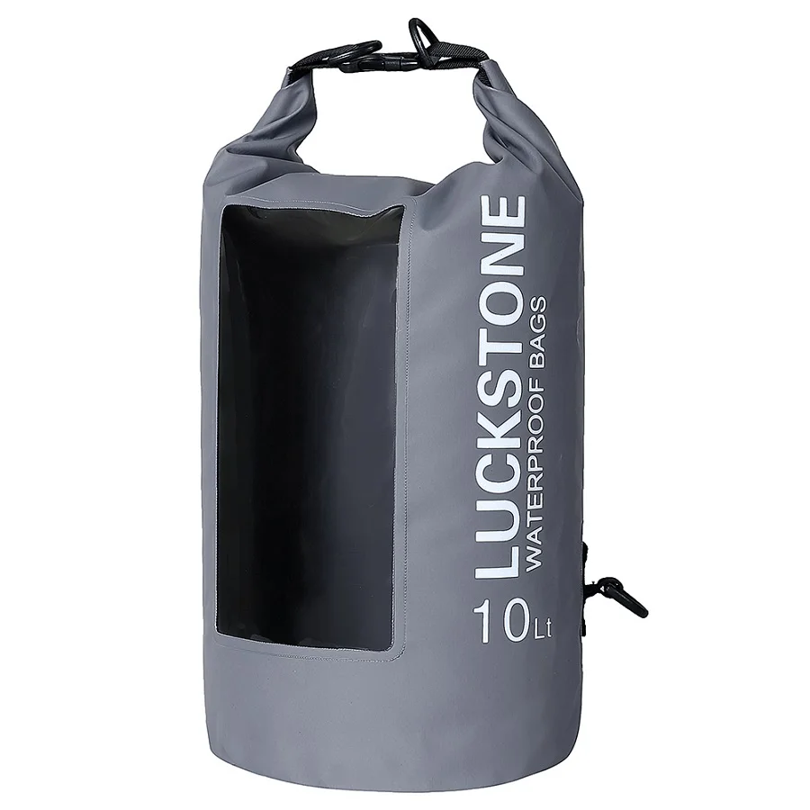 gray Красочные 5L/10L/20L водные виды спорта ПВХ Дрифт рюкзак прозрачное окно легкий Дайвинг плавающий сухой мешок Открытый водонепроницаемый - Цвет: gray