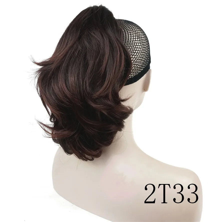 StrongBeauty, заколка-коготь, конский хвост, Hairpiec, короткие прямые волосы двойного назначения, синтетические волосы для наращивания - Цвет: 2T33