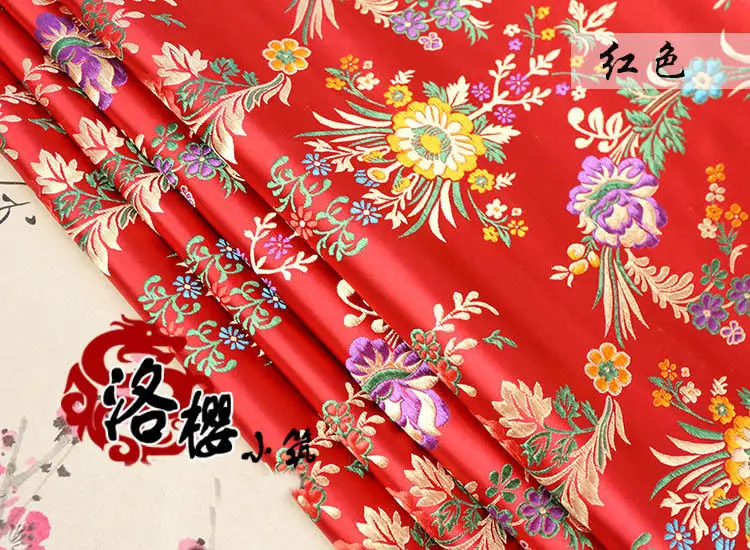 Тканый дамасский Улучшенный костюм cheongsam шелковая ткань одежда жаккардовая парча ткань - Цвет: Красный