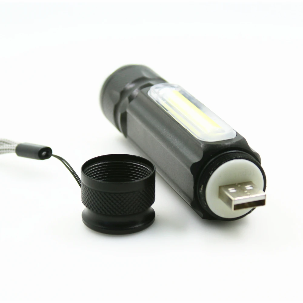 2017 Новый USB Перезаряжаемый масштабируемый CREE XmlT6 + COB светодиодный фонарик мини 18650