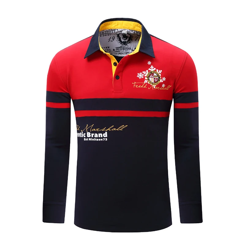 Мужская футболка поло с длинным рукавом 100% хлопок|brand polo shirt|polo brand shirtpolo shirt |