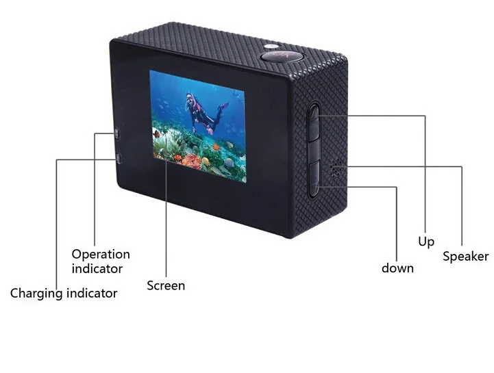 Оригинальная Спортивная камера HD 1080 P, 30 м, водонепроницаемая, 2,0 дюйма, экран, 4 K, Экшн-камера, запись воздушного движения, DV камера go extreme pro