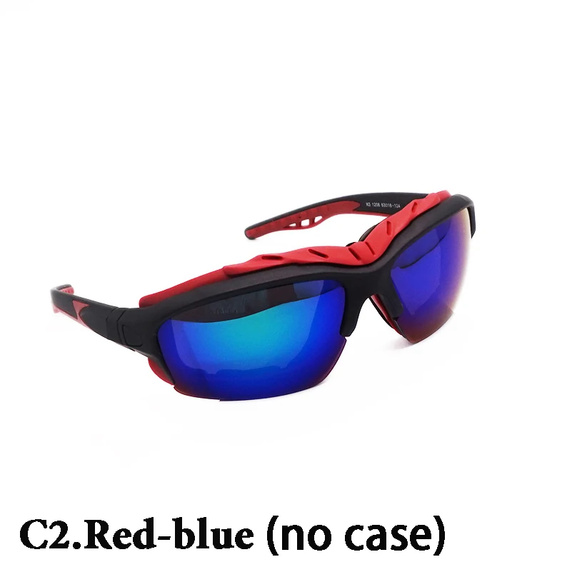 Blue no Case Новые профессиональные лыжные очки, очки для сноуборда, лыжные очки, уличные спортивные солнцезащитные очки, HD противотуманные очки для верховой езды, UV400 - Цвет: Blue no Case