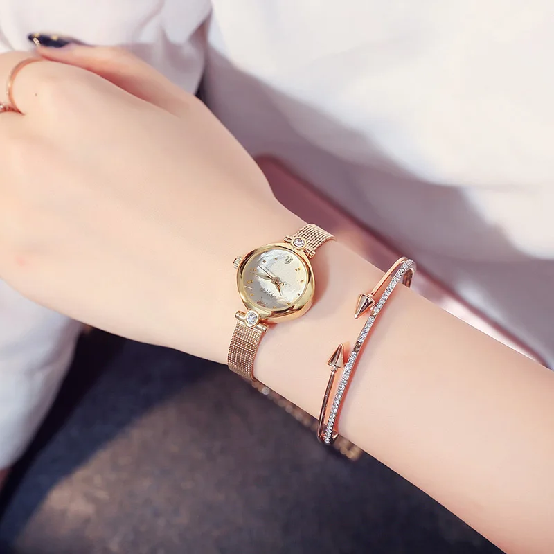 

Small Women's Watch Japan Quartz Hours Fine Fashion Dress Stainless Steel Milanese Band Bracelet Simple Girl's Gift Julius Box