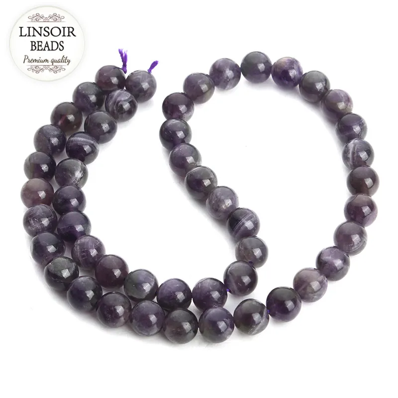 

LINSOIR 40cm/strand Purple Amethysts Beads Round Kralen 4mm 6mm 8mm 10mm 12mm Natural Stone Spacer Beads For DIY Jewelry Making