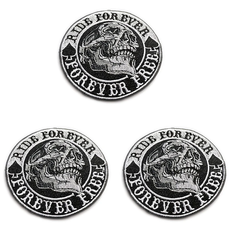 

Круглая вышитая аппликация в виде черепа, 9 см