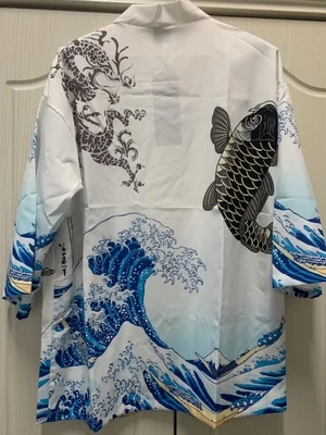 Большая волна Kanagawa Женская свободная тонкая летняя японская Haori кардиган Harajuku Ukiyo-e пальто для мужчин пляжная одежда