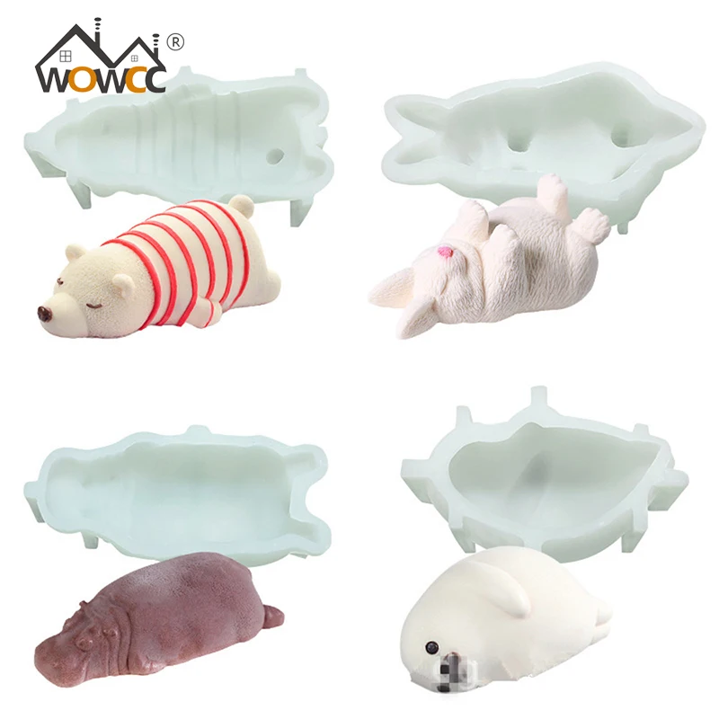 

WOWCC 1PC Animals Shape Silicone Mold Fondant Cake Mould Soap Cake Decorating Tools Chocolate Molds Sugarcraft Kitchen Gadgets