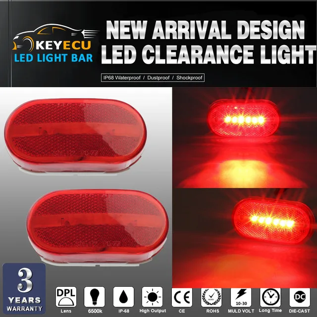 Светодиодный Маркер KEYECU 2 шт. красные Контурные лампы для автобуса грузовика