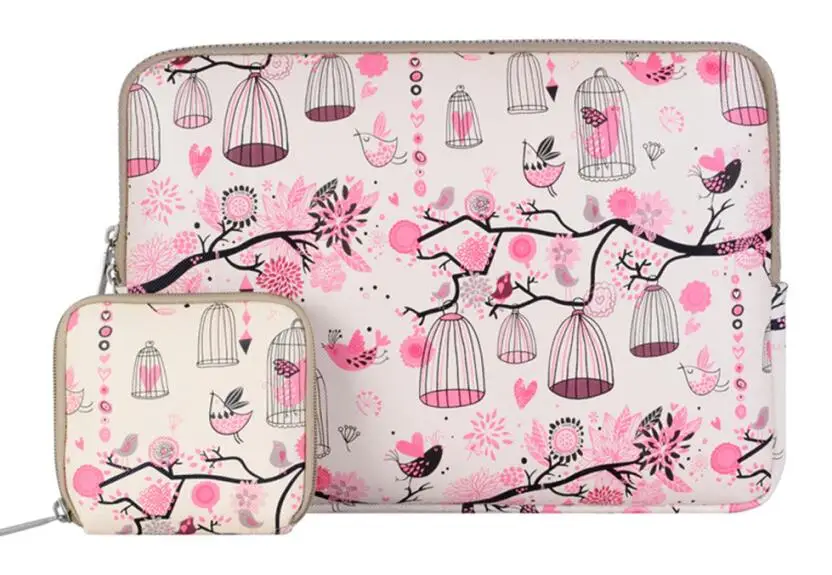 Pink Bird Mosiso четырехлистник 11,6 13,3 15,6 дюймов Laptop Sleeve сумка для MacBook Air 11 13 Mac Pro 13 15 Asus acer Тетрадь аксессуары - Цвет: Pink Bird
