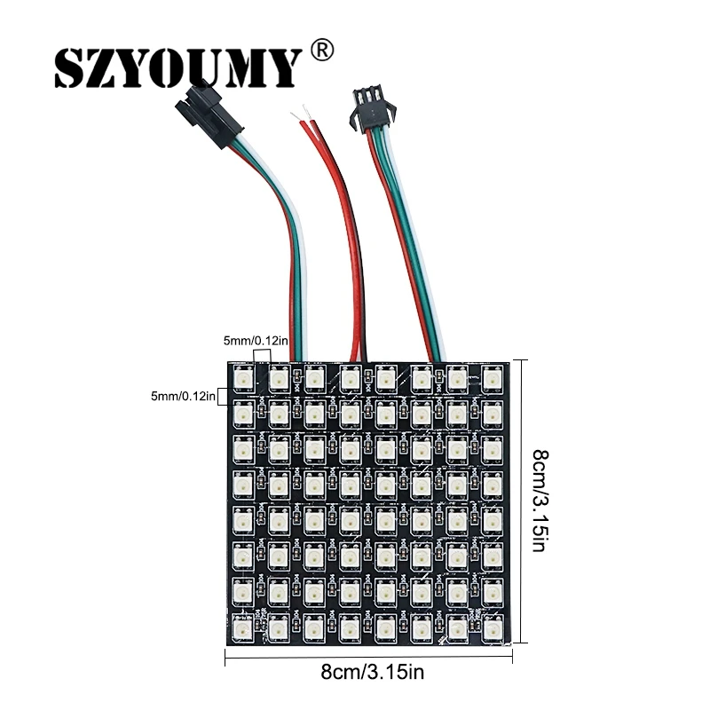 SZYOUMY 8x8 16x16 8x32 пикселей SK6812 WS2812B индивидуально Адресуемая цифровая Гибкая