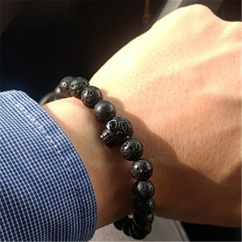 Череп мужской браслет Мода 2018 Новый Винтажный Браслет Мужчины Простой
