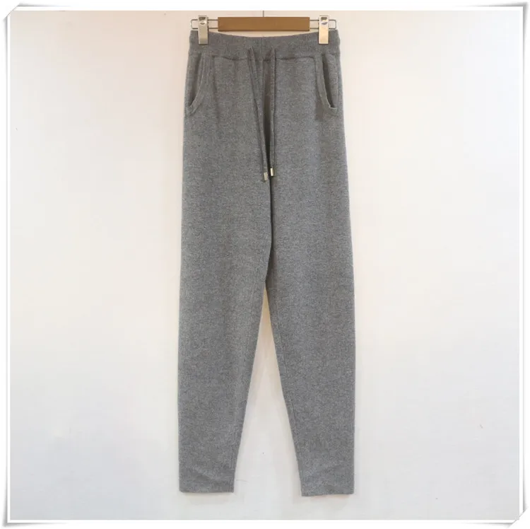The New Arrival Hot Sale Wool 2018 Winter Fashion Cashmere Knitted Suit Collar Mink Sweater Long Sleeve Elegant Two Piece Pants | Женская
