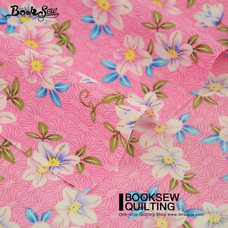 Хлопчатобумажная Поплиновая ткань Booksew милая розовая рубашка с цветочным