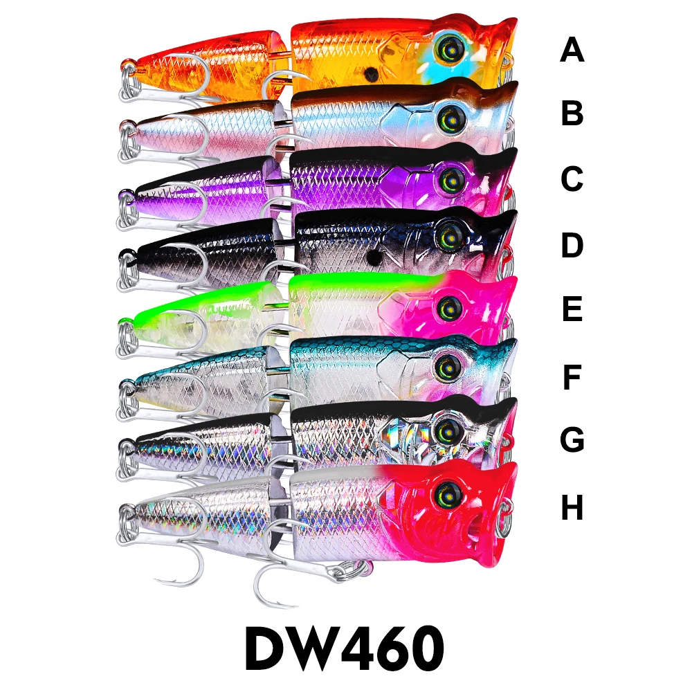 New 6pcs Mixed Color Fishing Lure Set Sinking Popper Bassbait 8cm-3.1&quot Artificial Hard Bait Wobbler with Tackle Box | Спорт и