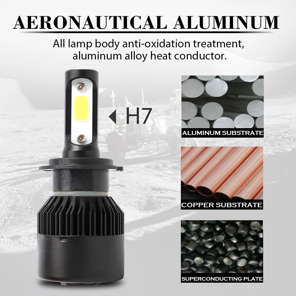 ASLENT 2 шт. 60 Вт 8400lm H4 высокая низкая автомобиля светодиодный H7 H11 H8 H9 H1 H3 HB4 HB3 9005 9006 9012