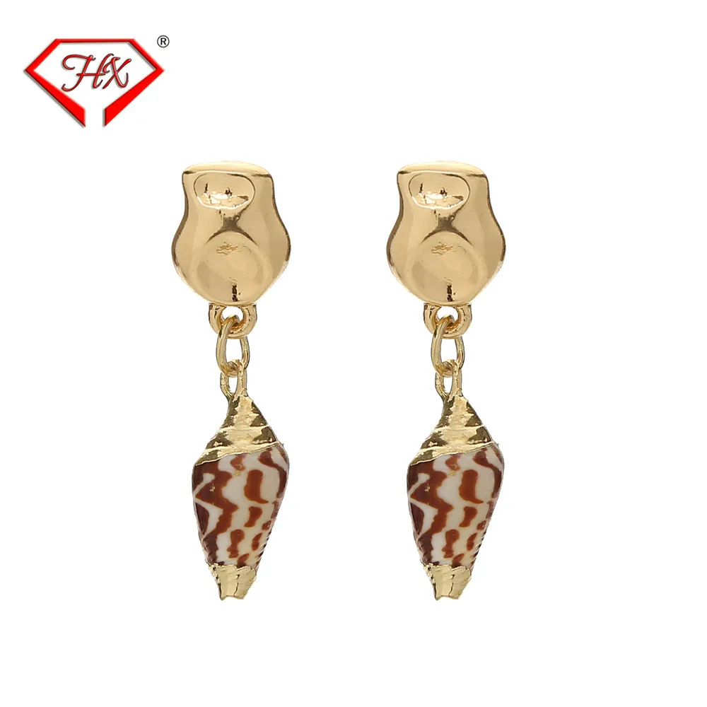 Серьги HX2019 в виде раковины из натурального жемчуга Золотые серьги с подвеской