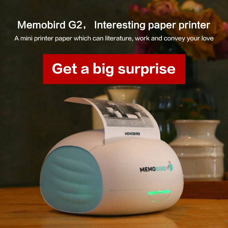 MEMOBIRD G2 Wifi синий портативный принтер для печати штрих кодов Wi Fi фотопринтер