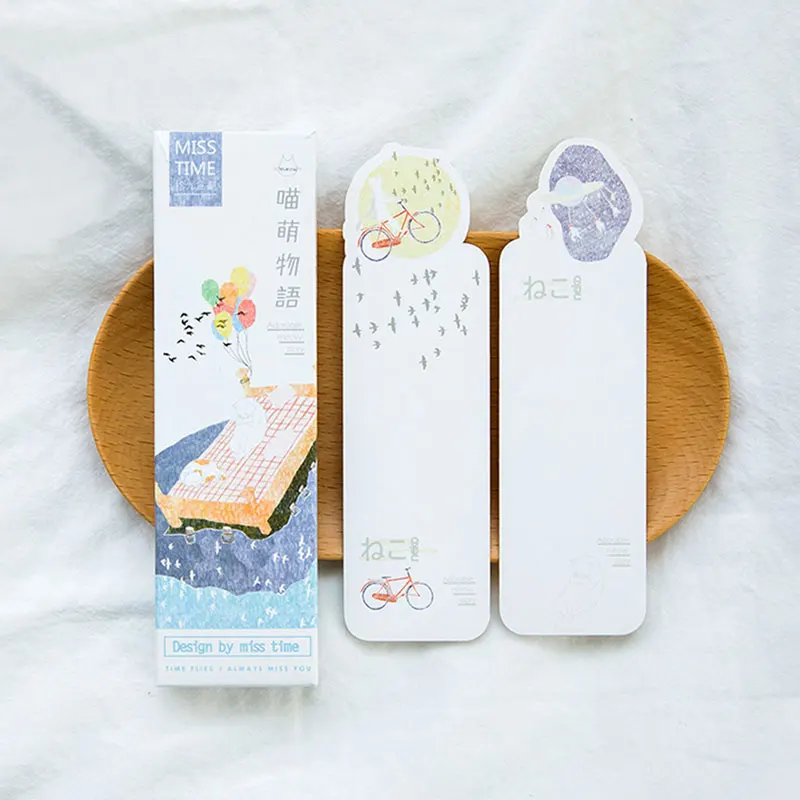 30 шт./кор. Японский кот ежедневный закладка Мультфильм бумага Bookmarks кавайные канцелярские школьные принадлежности papelaria подарки для детей