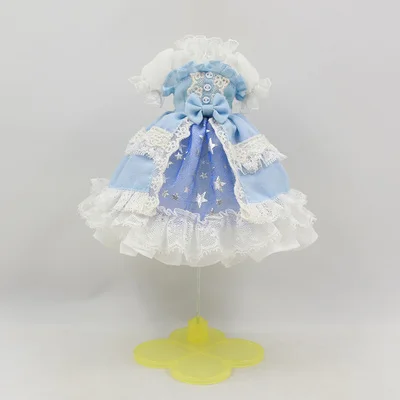 Blue dress Наряды для куклы Blyth, милое платье принцессы для девочек, боди, костюм для 1/6, pullip jerryberry licca icy dbs doll - Цвет: Blue dress
