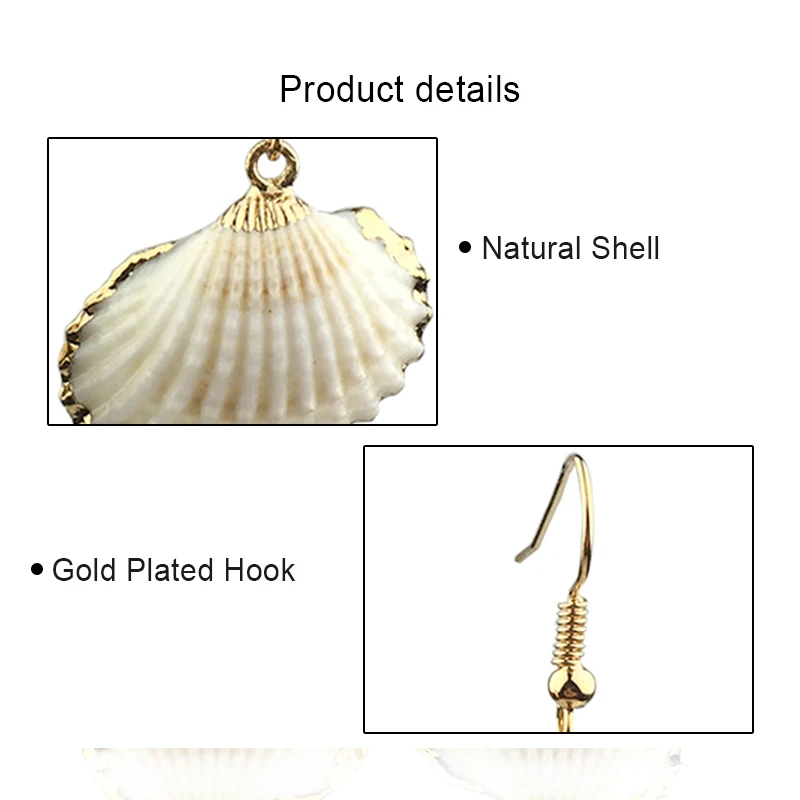 Boho натуральный Каури серьги в виде ракушки для женщин богемные гребешки пляжные