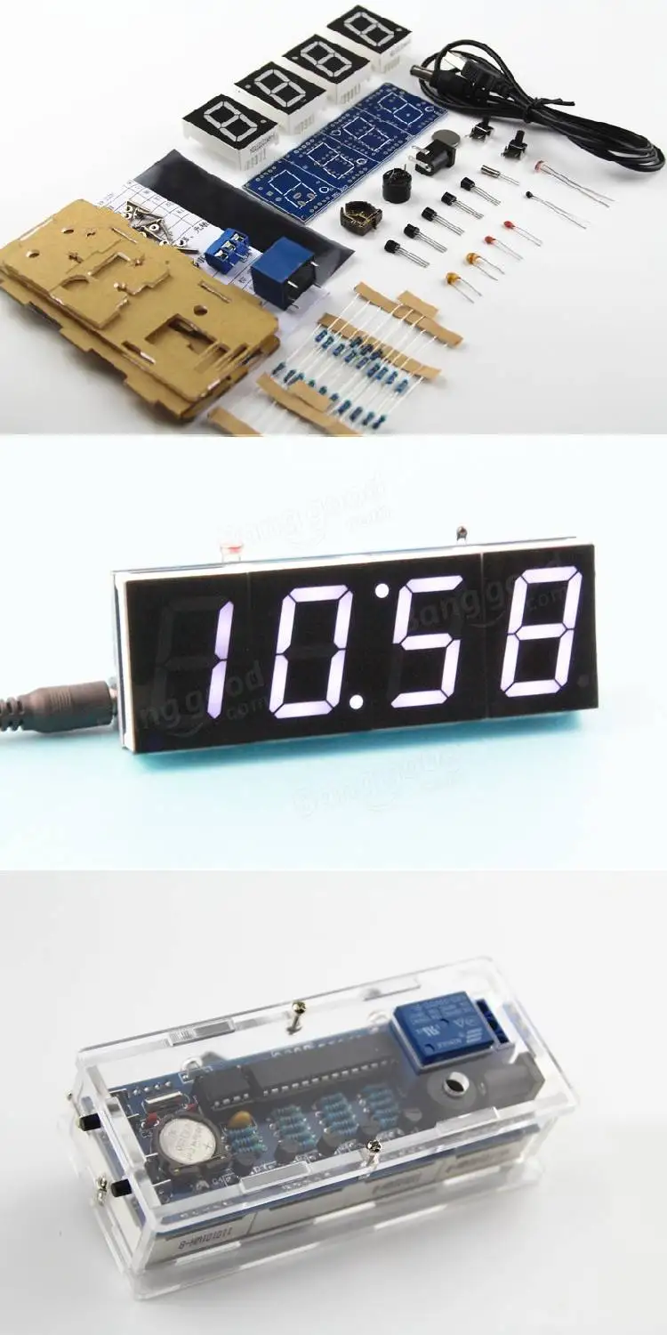DIY набор цифровых часов светильник Промышленный контроль 1 дюйм светодиодный электронный набор 5 цветов