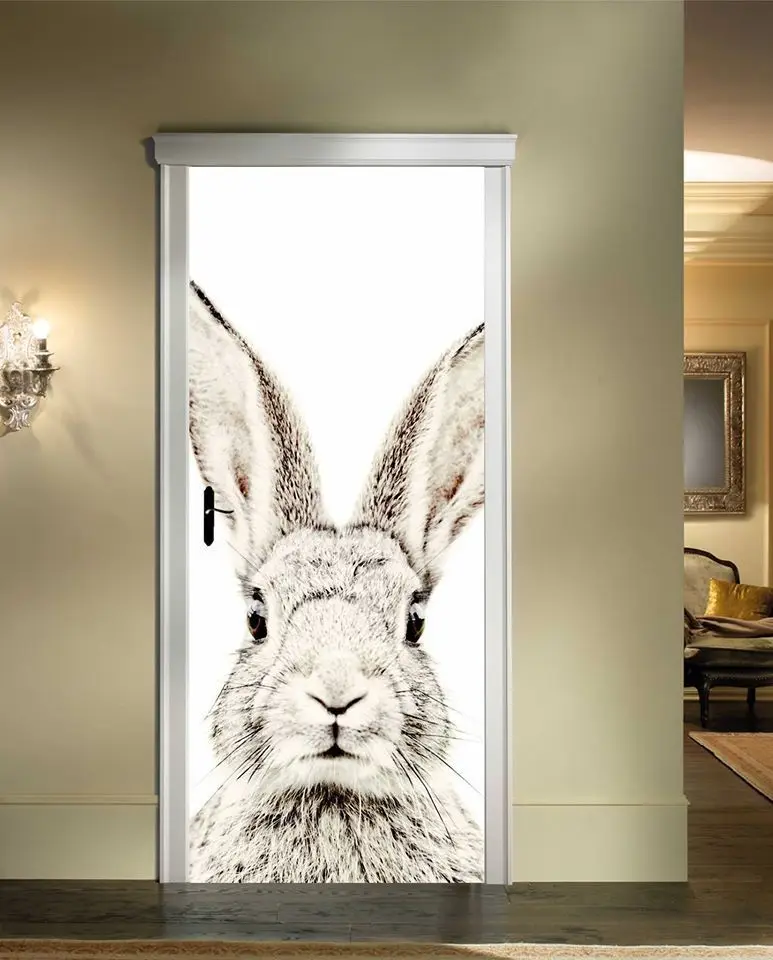 DIY 3D настенная наклейка домашний декор милый кролик искусство Съемная на дверь