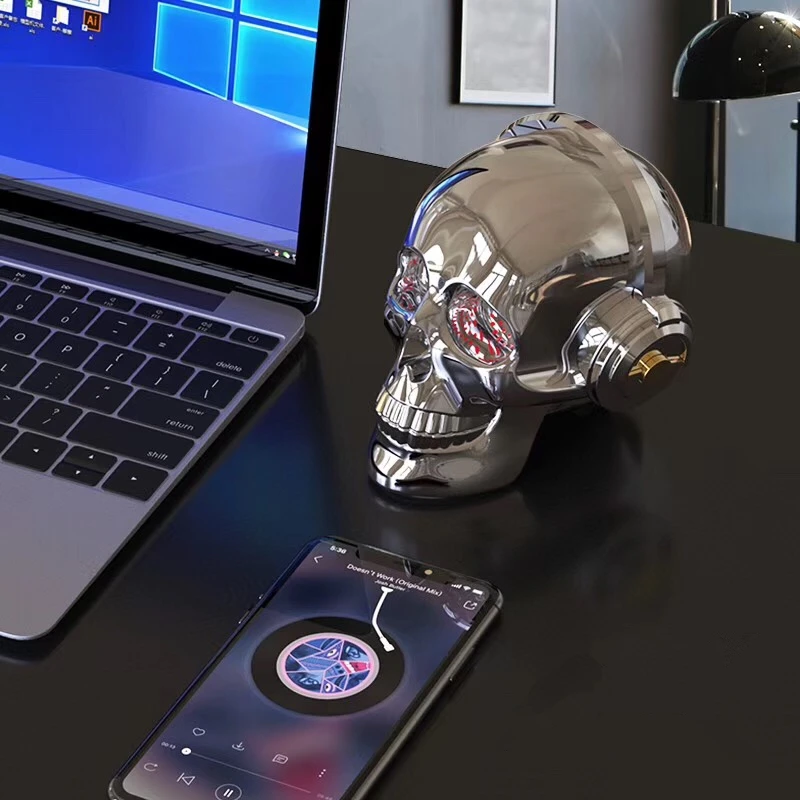 Oneder V7 череп голова динамик dazzle портативный Bluetooth бас стерео уникальный подарок дизайн