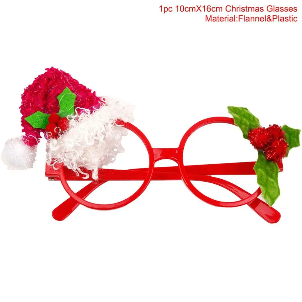 Christmas Glasses 6 Рождественские украшения для дома Подарки рождественские подарки Natale Noel Рождество очки Рождественский Декор с утолщённой меховой опушкой, год - Цвет: Christmas Glasses 6