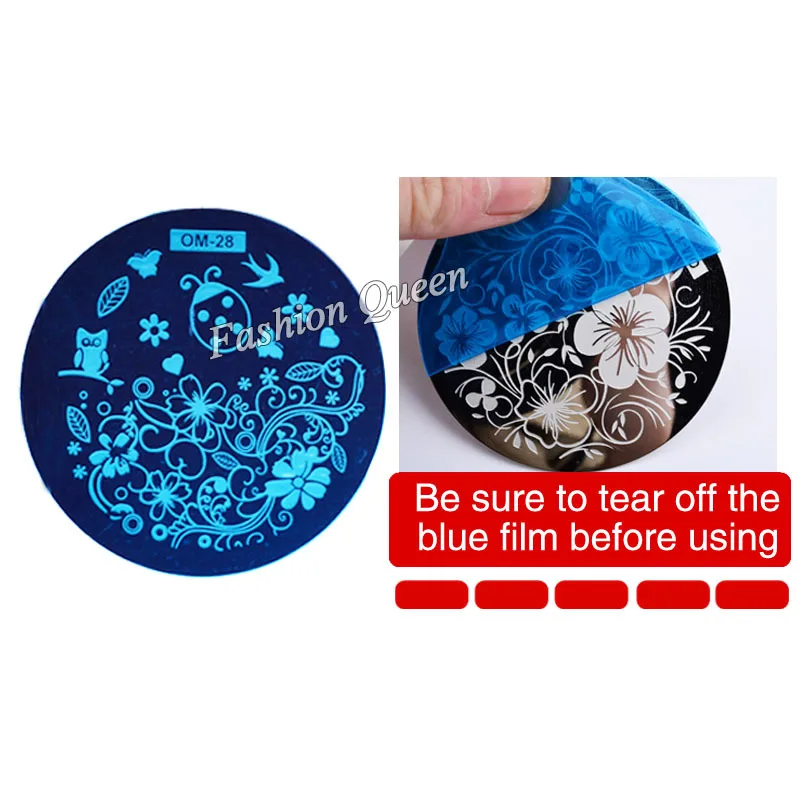 Набор круглых стемпинга для дизайна ногтей OM 60 дизайнов нержавеющая сталь сделай