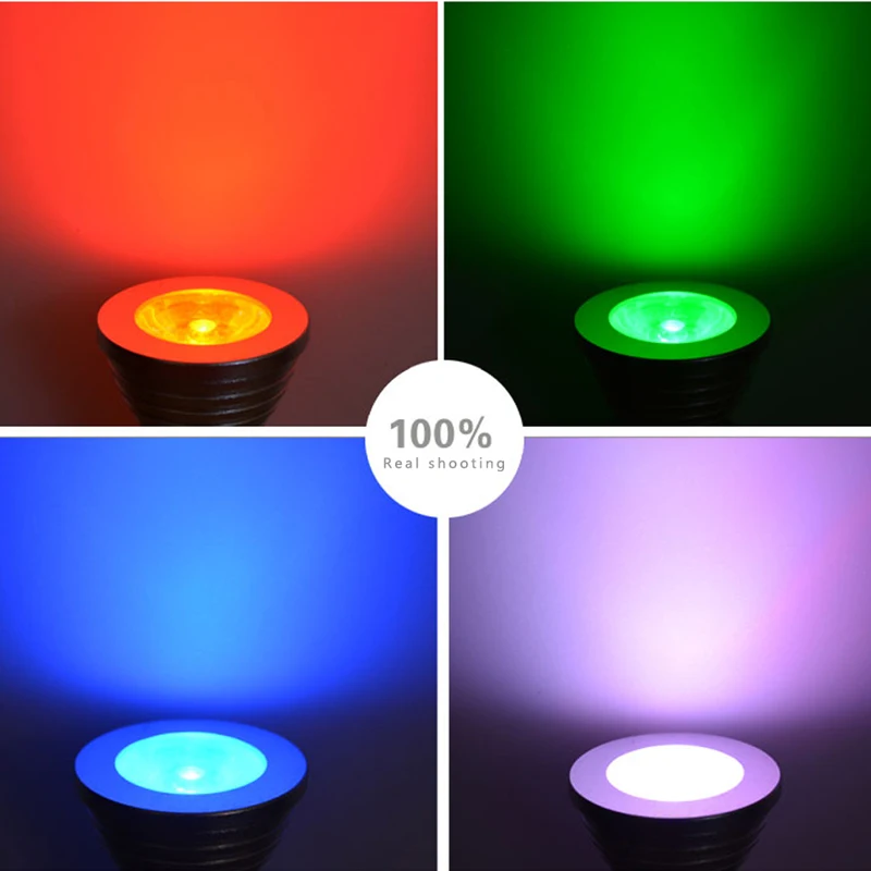 10 шт. E27 RGB 16 цветовых ламп 3 Вт Светодиодная лампа Точечный светильник