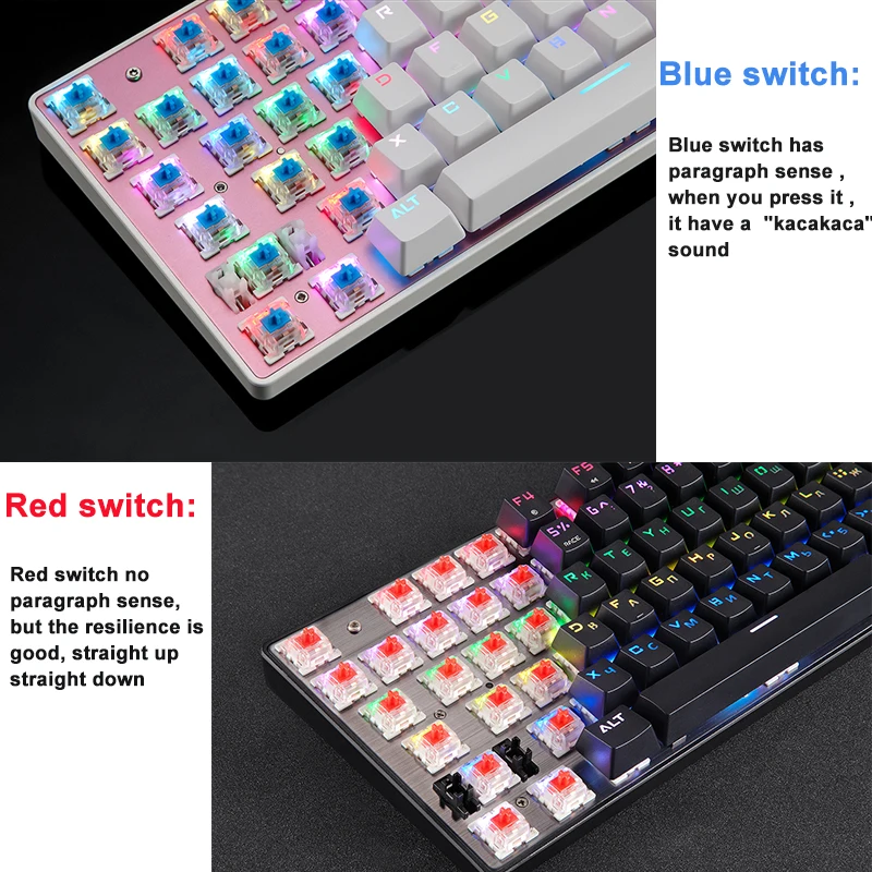 Оригинальная Механическая игровая клавиатура Motospeed с RGB подсветкой 104 клавиши