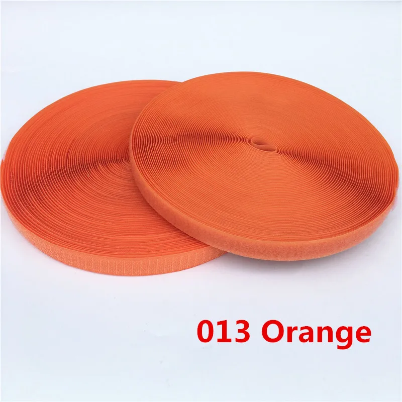 013 Orange 1 метр волшебная лента 2,5 см без самоклеящейся застежки крюк и петля лента DIY полиэстер нейлон Швейные аксессуары Klittenband без клея - Цвет: 013 Orange