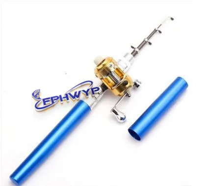 Fphwyp мини Портативный карман Алюминий сплава ручка Рыбалка полюса Rod + катушка