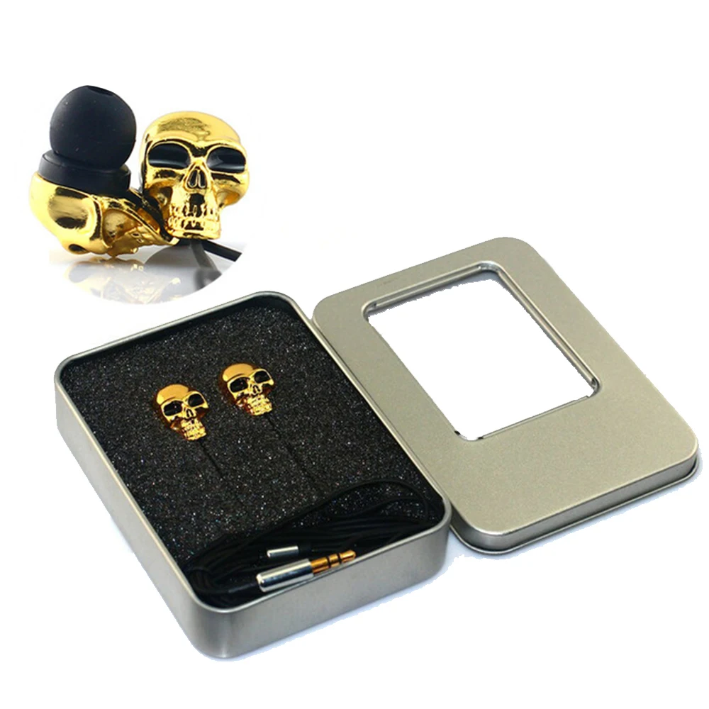 Внутриушные наушники с черепом стерео басами 3 5 мм крючками для прослушивания