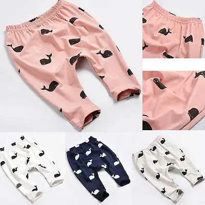 Мягкие хлопковые штаны с милым принтом Кита для маленьких мальчиков и девочек