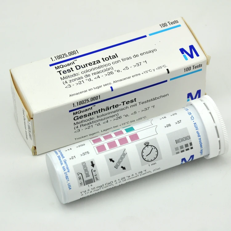 Тест полоска твердости воды Merck 1 10025 импортированная из Германии тест 10046|strip|strip