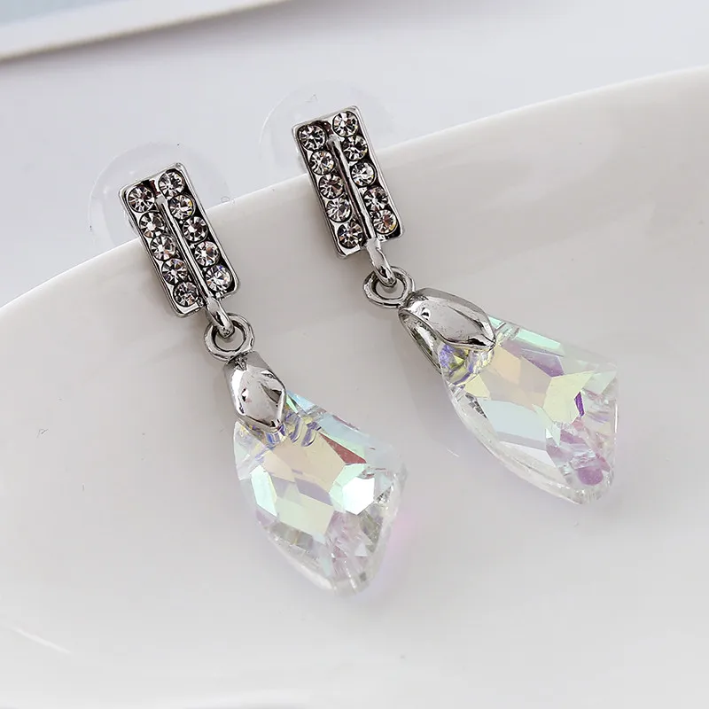 2017 фиолетовые серьги с австрийскими кристаллами серьги-капли золотым камнем и