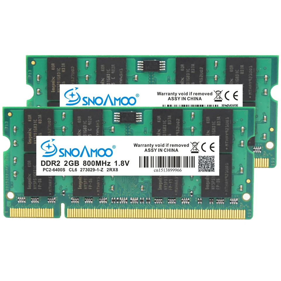 SNOAMOO RAMs DDR2 для ноутбука 2 Гб 667 МГц 800 PC2 5300S 200Pin CL5 CL6 1 8 в|Оперативная память| |