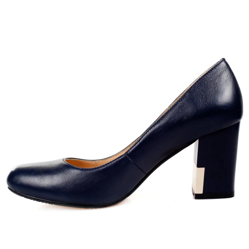 Натуральная туфли-лодочки из овчины синий Повседневное женская обувь круглый