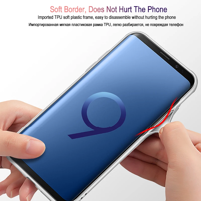 LuckGuard закаленное Стекло Cas для samsung Galaxy S9 S10 плюс Чехол e Роскошный Жесткий задняя